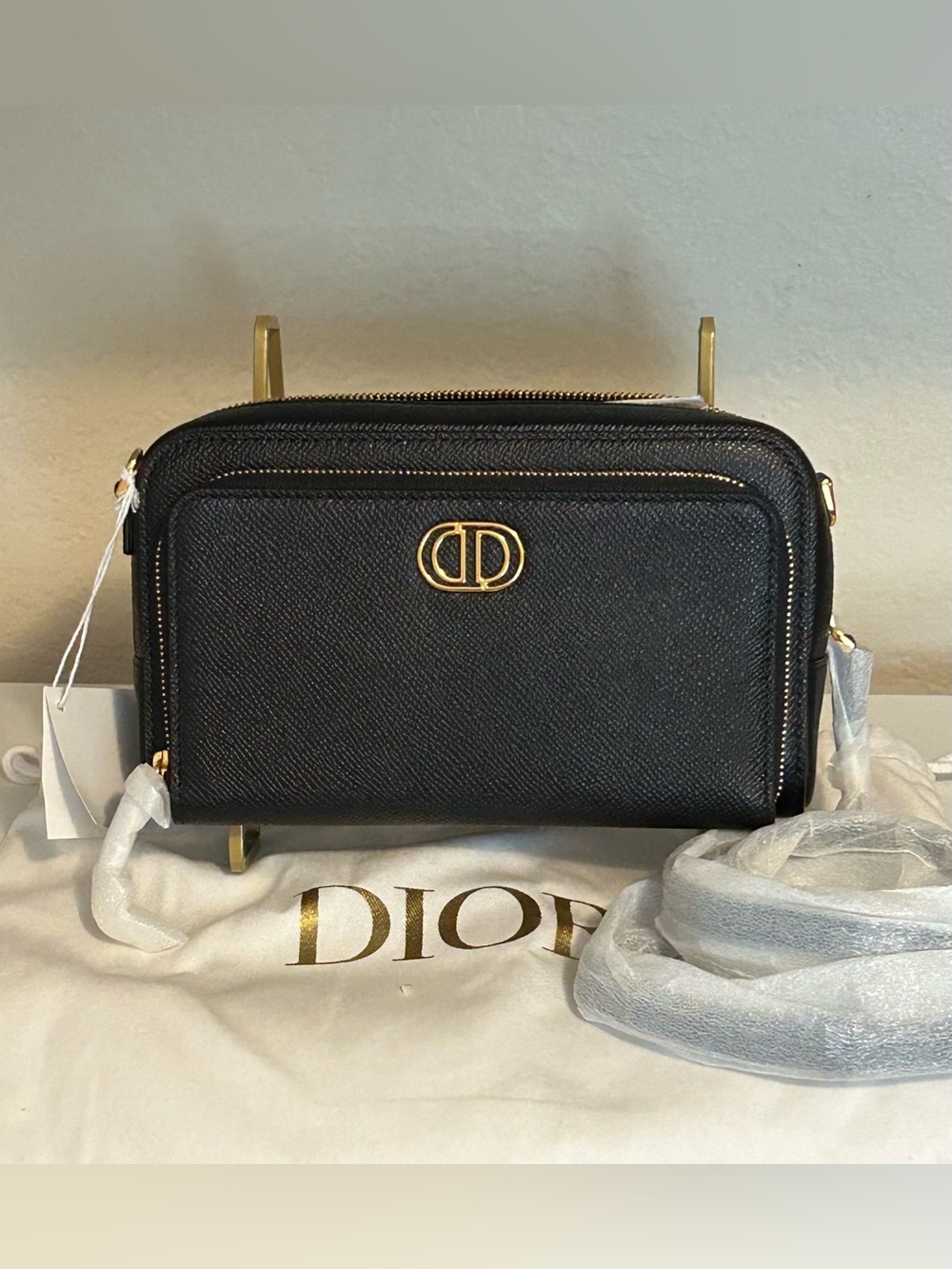 *NWT* Christian Dior Caro Double Pouch Pebbled Leather crossbody bag - Picture 7 of 7